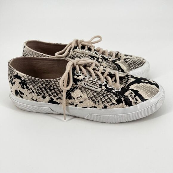 Superga 2750 Trainer‎ Sneaker Women Size 9.5 Faux Snake python Low Top - Picture 3 of 9